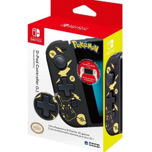 Hori Nintendo Switch D-Pad Controller (L) (Pokemon: Black & Gold Pikachu) Officially Licensed - Nintendo Switch
